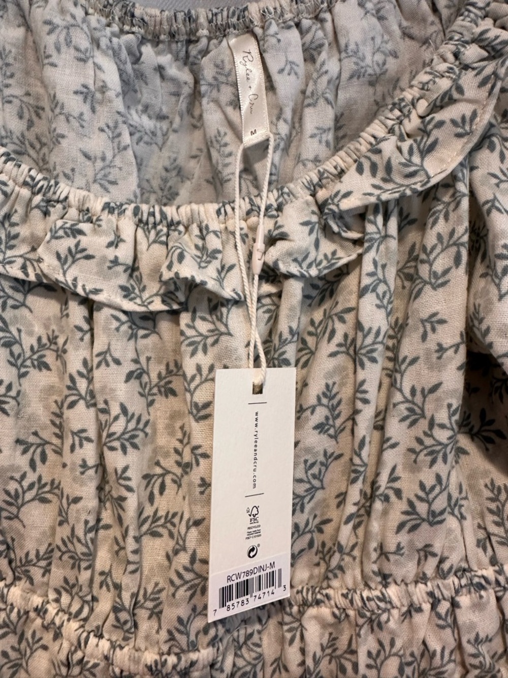 NWT Rylee + Cru Floral Smocked Mini Dress Size M - Picture 6 of 8